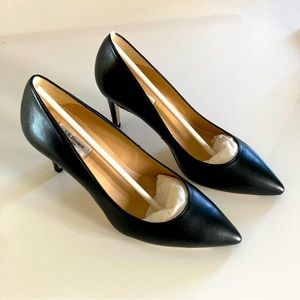 LK Bennett Black Leather heels New In Box size 39.5 / 8.5 US